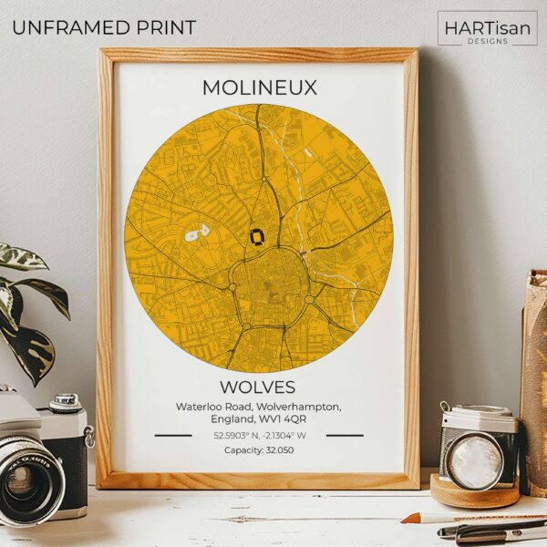 Wolves Stadium Gold [Unframed]